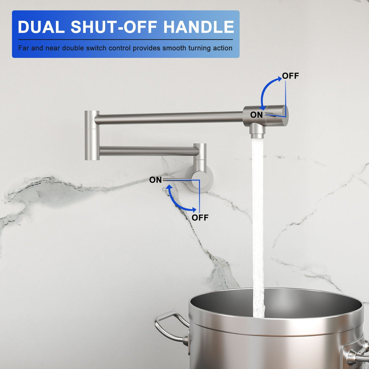 Modern Design Pot Filler Faucet Wall Mount Kitchen Sink, Folding Stretchable, photo 15 of 20