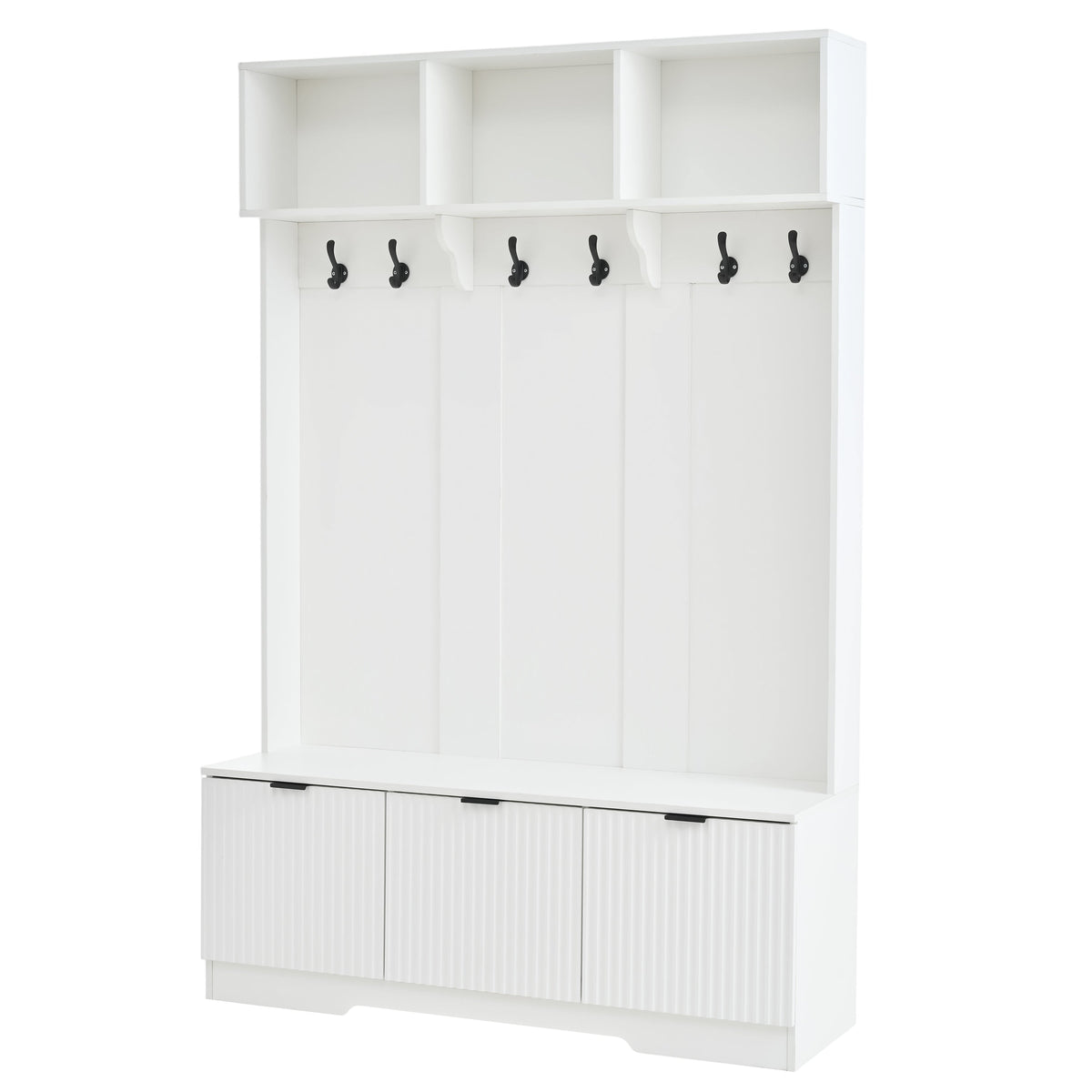 49.6" 5-in-1 Hall Tree with Bench, Shoe Storage & Cabinets, photo 8 of 10