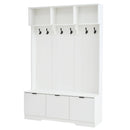 49.6" 5-in-1 Hall Tree with Bench, Shoe Storage & Cabinets by HouseOfZazla