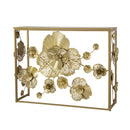 39.5" x 12" x 30.5" Gold Console Table with Mirrored Glass Top, Modern Entryway Table for Living Room Foyer Entryway