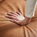 82.2"L-Shape Sofa Couch with Chais Mid-Century Copper Nail on Arms,strong wooden leg and suede fabric design that will complement any living space.Right Chaise, Brown