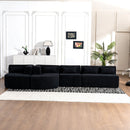 Upholstered Sofa Free Combined Sofa Couch With 2 Chaise Lounge And Five Back Pillows For Living Room by HouseOfZazla