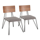 Loft - Mid-Century Modern Chair (Set of 2) - Black / Gray / Walnut by HouseOfZazla