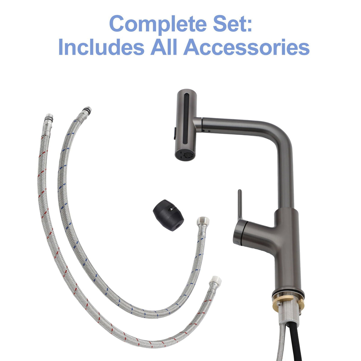 Drop-In Stainless Steel Kitchen Sink With Pull-Out Faucet And Soap Dispenser, photo 17 of 18