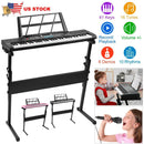 61 Keys Digital Music Electronic Keyboard Electric Musical Piano Instrument Kids Learning Keyboard w/ Stand Microphone For Beginners by GBruno Store