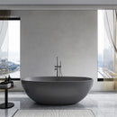 65.2 Inch Freestanding Solid Surface Soaking Bathtub