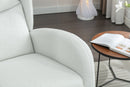 Teddy Fabric Rocking Chair With Packet Wood Legs - Ivory by HouseOfZazla