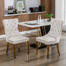 Nikki Collection Modern Tufted Velvet Upholstered Dining Chairs - Set of 2