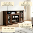 58" TV Stand with Glass Door Cabinets for TVs up to 65"