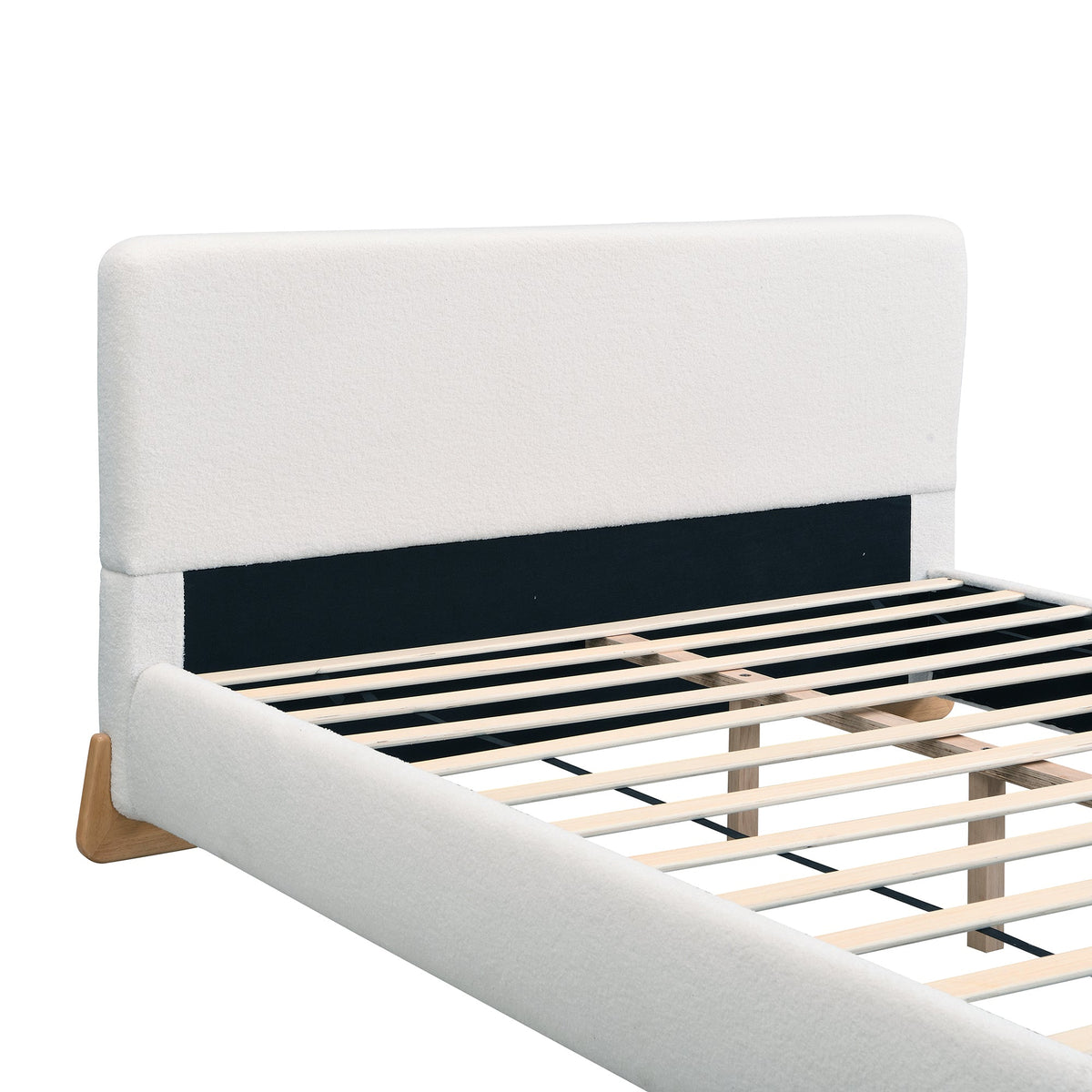 Elegant Boucle Upholstered Bed, Queen Size, photo 5 of 10