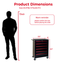 Rolling Metal Tool Chest with 6 Drawers - Black