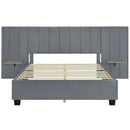 Upholstered Platform Bed With Big Headboard