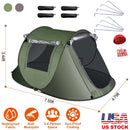 3-4 Person Pop Up Tent Automatic Setup Camping Tent Waterproof InstantÊSetup Tent with 2 Mosquito Net Windows Carrying Bag for Hiking Climbing Adventu
