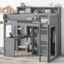 Loft Bed With Built In Desk, Storage Shelves, And Wardrobe by HouseOfZazla