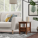 Warm Shaker - Narrow Side Table - Distressed Charcoal Brown by HouseOfZazla