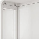 Arched Glass Double Door Wardrobe With Shatterproof Mirror, Open Shelf & Towel Rack