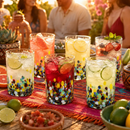 Hand Blown Mexican Drinking Glasses – Set of 6 (Climbing Confetti) by The Wine Savant