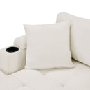U Shaped Sectional Sofa, Corner Living Room Couch With Built In Cup Holders, Storage, USB Ports by HouseOfZazla