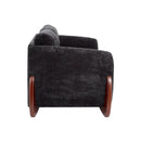 89"L Sofa with Chenille Fabric and Wooden Legs by HouseOfZazla