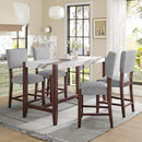 5 Piece Counter Height Dining Set With 4 Upholstered Chairs by HouseOfZazla