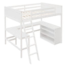 Loft Bed With Shelves With Desk by HouseOfZazla