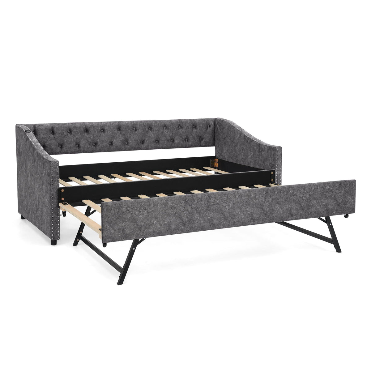 Upholstered Daybed With USB Charging & Pull Out Bed, photo 4 of 40