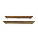 Set of 2 Square Acacia Wood Mirrored Trays