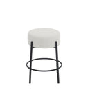 24" Tall, Round Bar Stools, Set of 2 - Contemporary upholstered dining stools for kitchens, coffee shops and bar stores - Includes sturdy hardware support legs