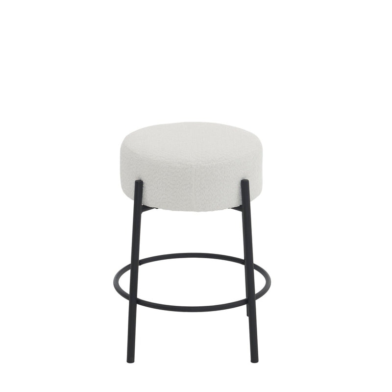 24" Tall, Round Bar Stools, Set of 2 - Contemporary upholstered dining stools for kitchens, coffee shops and bar stores - Includes sturdy hardware support legs