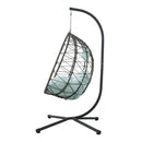 Egg Chair with Stand Indoor Outdoor Swing Chair Patio Wicker Hanging Egg Chair by HouseOfZazla