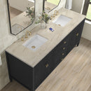 James Martin Myrrin 72" Double Bathroom Vanity, Carbon Oak
