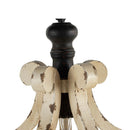 Farmhouse Chandeliar Distressed Pendant French Country Wood Chandelier For Living Room Foyer, Bulb Not Included - Antique Cream by HouseOfZazla