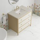 James Martin Celeste 36" Single Bathroom Vanity, Sunwashed Oak with Embossed Shagreen Drawer Fronts