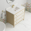 James Martin Celeste 36" Single Bathroom Vanity, Sunwashed Oak with Embossed Shagreen Drawer Fronts