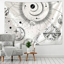 Celestial black & white stars mandala tapestry bedroom wall decor by Decorbites