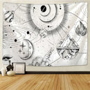 Celestial black & white stars mandala tapestry bedroom wall decor by Decorbites