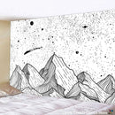 Celestial black & white stars mandala tapestry bedroom wall decor by Decorbites