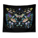 Celestial botanical tapestry wall hanging black bedroom decor by Decorbites