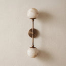 Celestial Double Alabaster Globe Wall Sconce