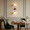 Celestial Double Alabaster Globe Wall Sconce