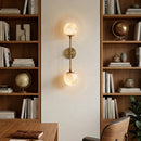 Celestial Double Alabaster Globe Wall Sconce
