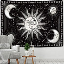 Celestial mandala hippie black & white wall hanging bedroom tapestry by Decorbites