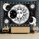 Celestial mandala hippie black & white wall hanging bedroom tapestry by Decorbites