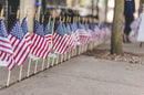 U.S. Cemetery Flag – 12" x 18" with Wood Staff & Gold Spear | Made in USA by Flagman of America