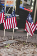 U.S. Cemetery Flag – 12" x 18" with Wood Staff & Gold Spear | Made in USA by Flagman of America