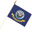 Navy Cemetery Flag – 12" x 18" with Wood Staff & Gold Spear | Made in USA by Flagman of America