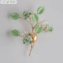 GobekUsa Ceramic and Crystal Branch Wall Lamp with 3 Bulbs and Rose/Leaf Design in Black/White for Bedroom Sconce Lighting