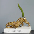 GobekUsa Ceramic Animal Flowerpot: Leopard Cheetah Cartoon Characters for Garden Plants