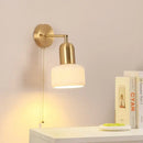 GobekUsa Ceramic Art Wall Lamp with Rotatable LED Lights & Pull Chain Switch