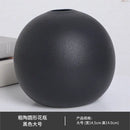 Matte black spherical ceramic vase set of 3 – living room decor by Decorbites